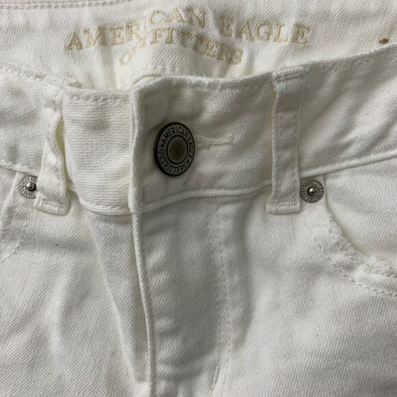 White Denim Jean Shorts American Eagle Stretch Size 0 - Picture 4 of 5